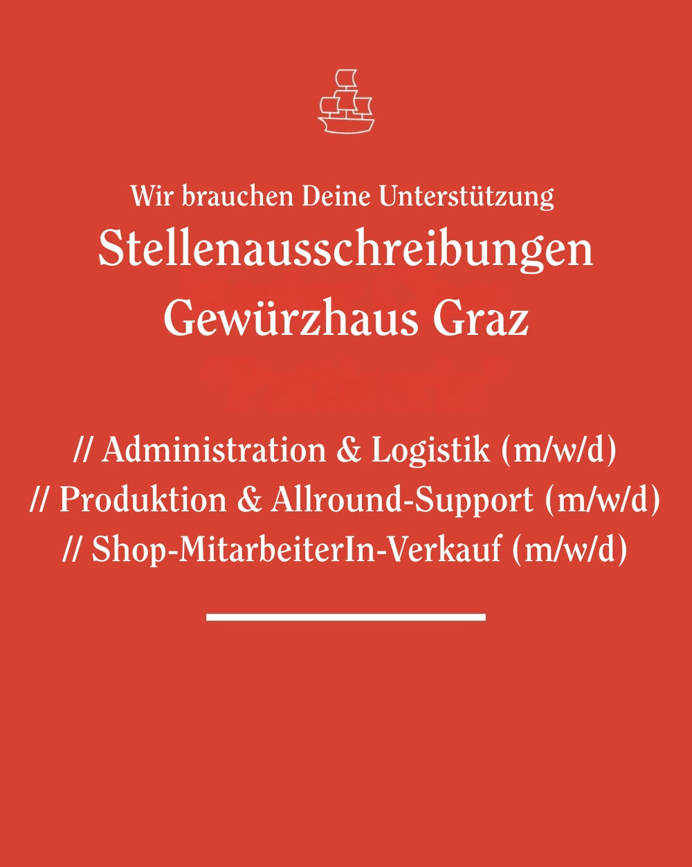 Stellenausschreibungen // Van den Berg Gewürzhaus