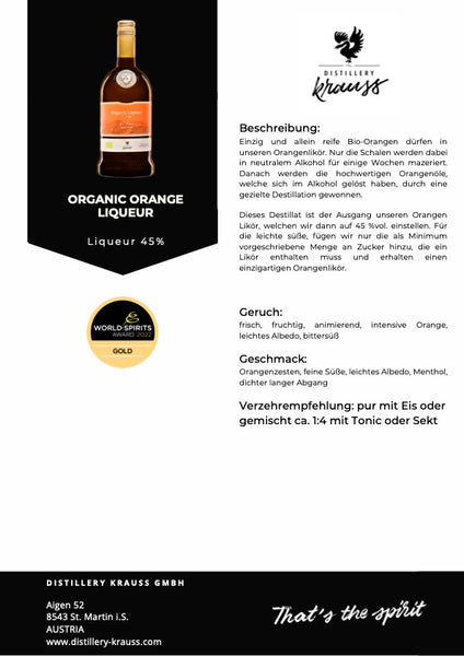 Organic Liquer, Orange.