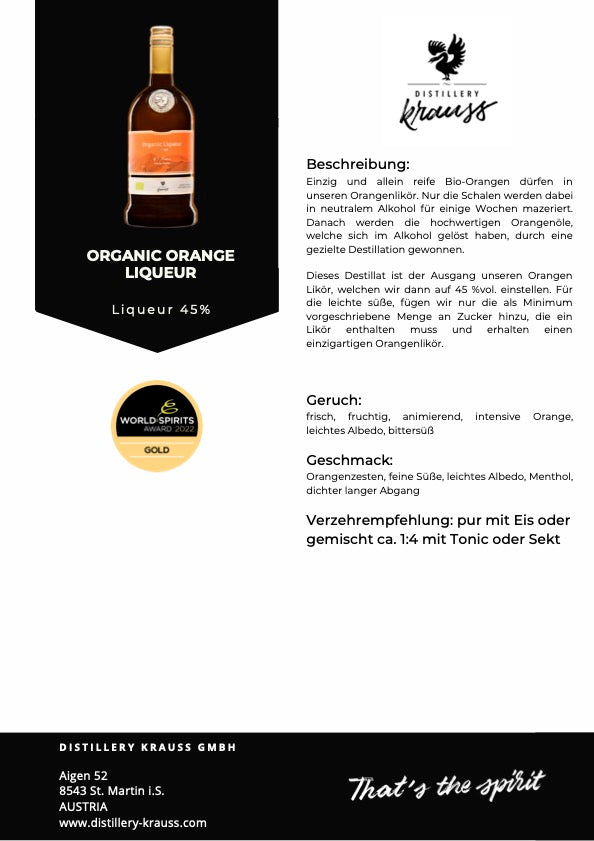 Organic Liquer, Orange.